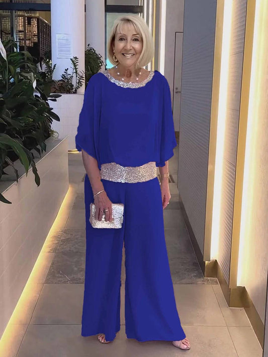 Women’s Shimmer Sequin Tunic and Wide Leg Two Piece Set