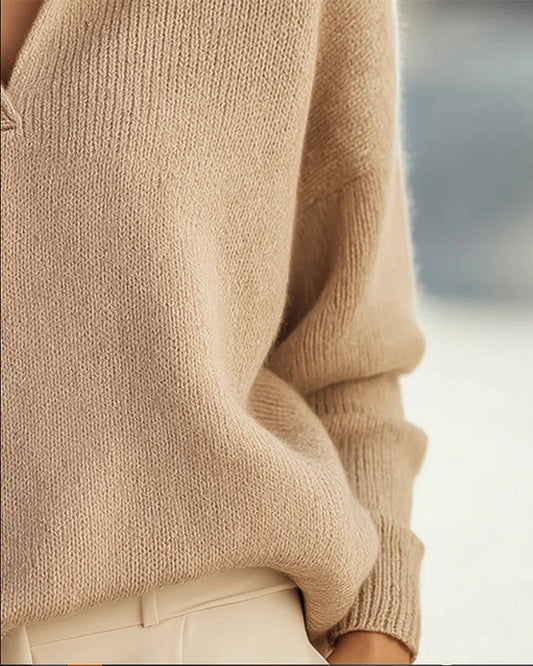 Women’s Elegant V-Neck Autumn Knit Sweater