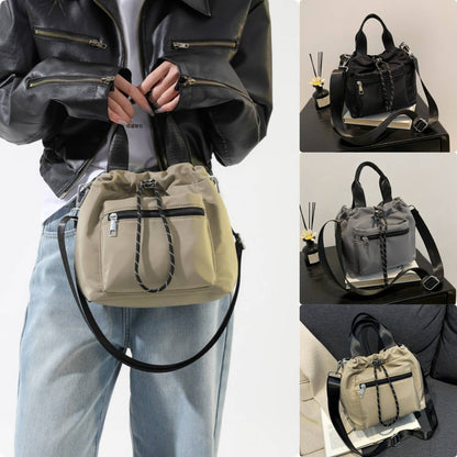 Women’s Nylon Drawstring Bucket Shoulder Bag