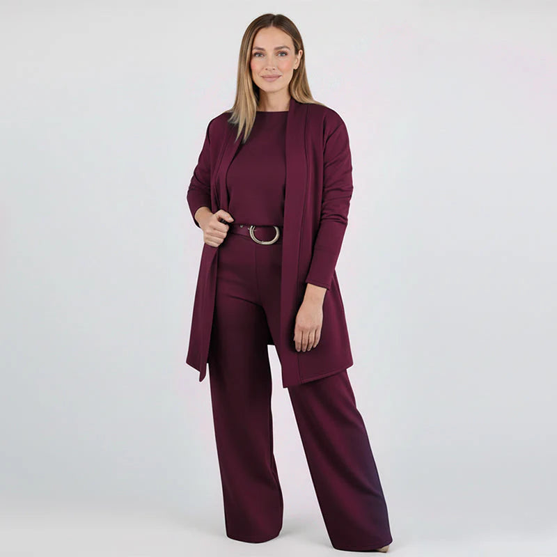 Women’s Three-Piece Cardigan and Trouser Set
