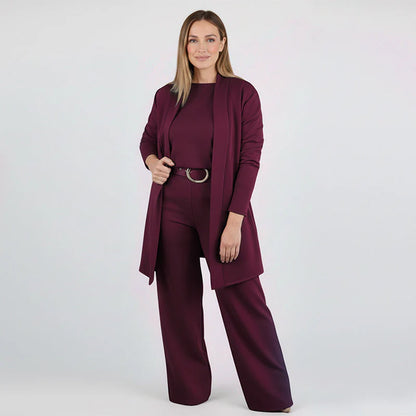 Women’s Three-Piece Cardigan and Trouser Set
