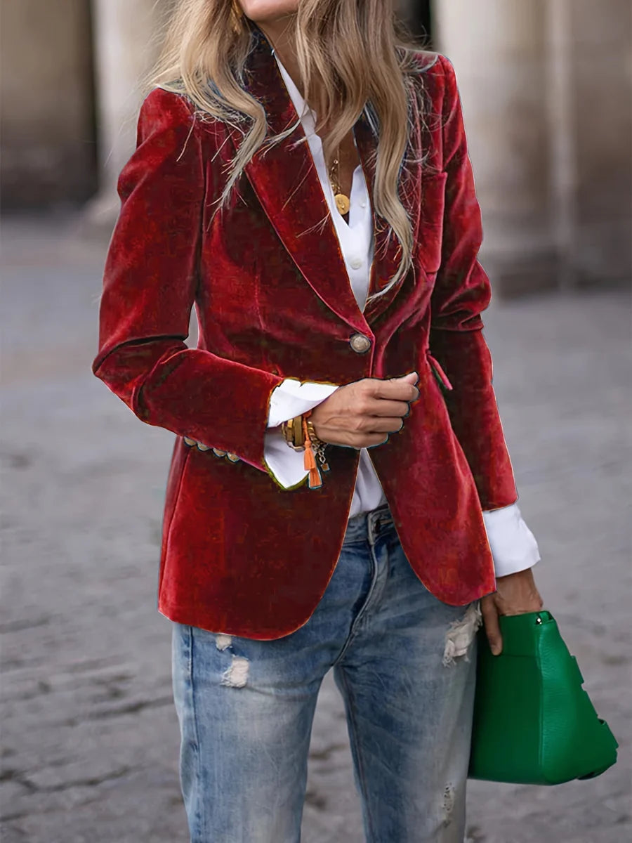 Women’s Elegant Velvet Tailored Jacket