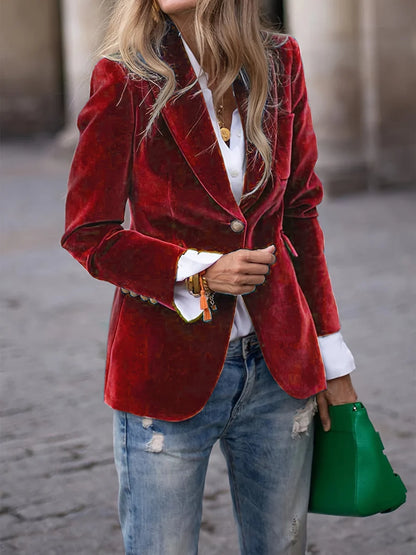 Women’s Elegant Velvet Tailored Jacket