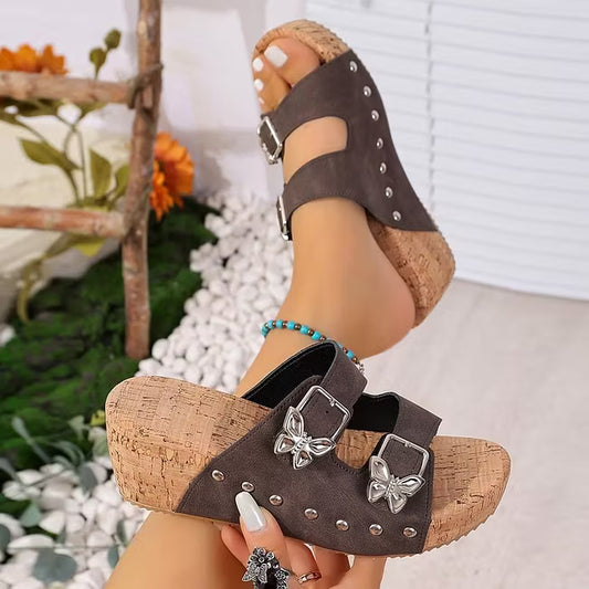 Women’s Butterfly-Detail Wedge Sandals
