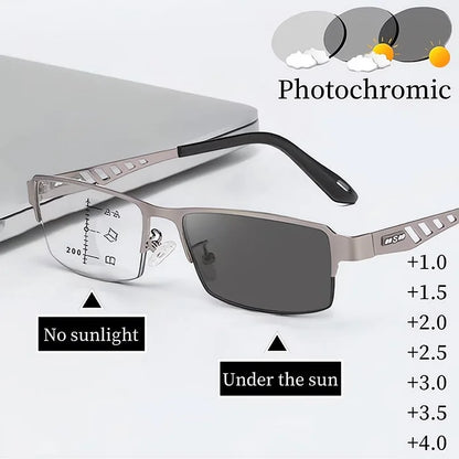 Ultra-Light Progressive Photochromic Reading Glasses