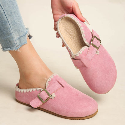 Women's Plush Lined Round Toe Mules