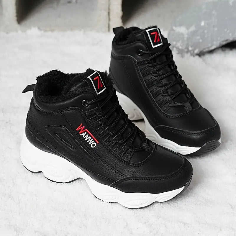 2025 Women’s Fleece-Lined Chunky Mid-Heel Ankle Boots