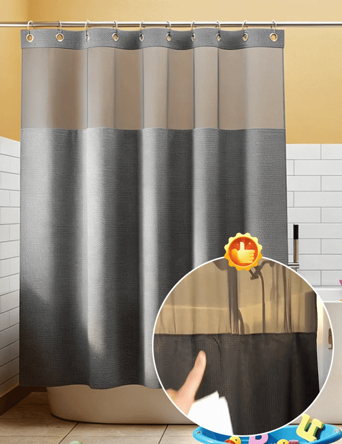 Hookless Double-Layer Waffle Shower Curtain
