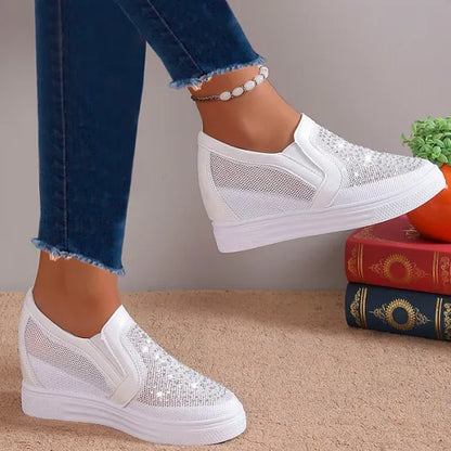 Women's Rhinestone Mesh Slip-On Comfort Trainers