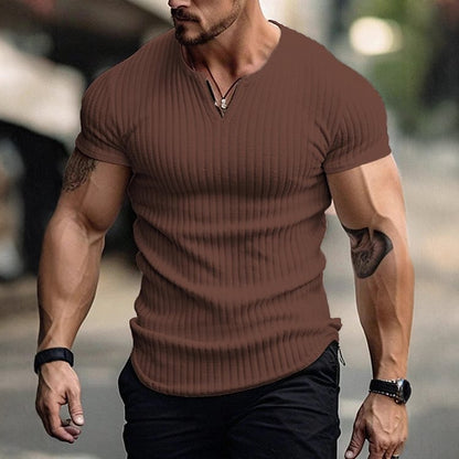 Men’s Ribbed V-Neck T-Shirt
