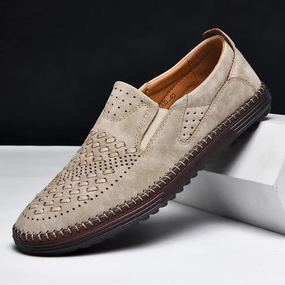 Men’s Handmade Leather-Look Loafers