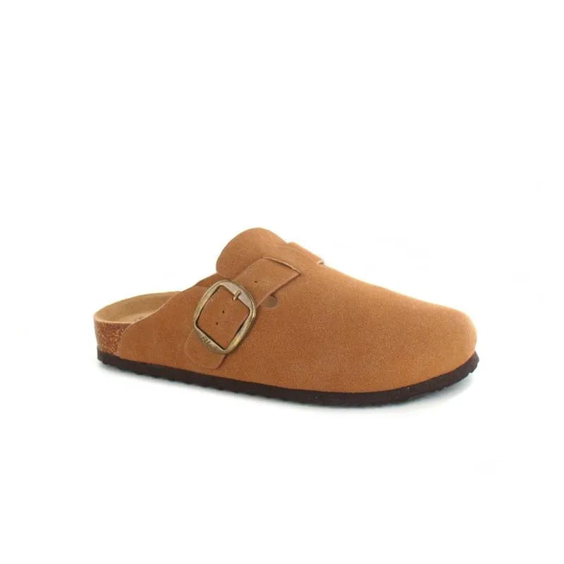 Women’s Cushioned Buckle Slip-On Mules