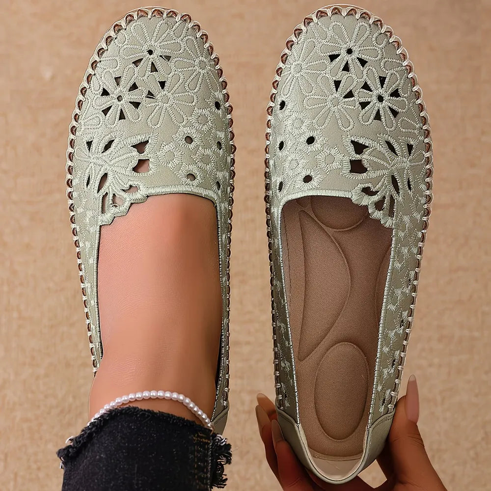 Women’s Breathable Hollow Embroidered Comfort Loafers