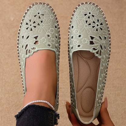 Women’s Breathable Hollow Embroidered Comfort Loafers