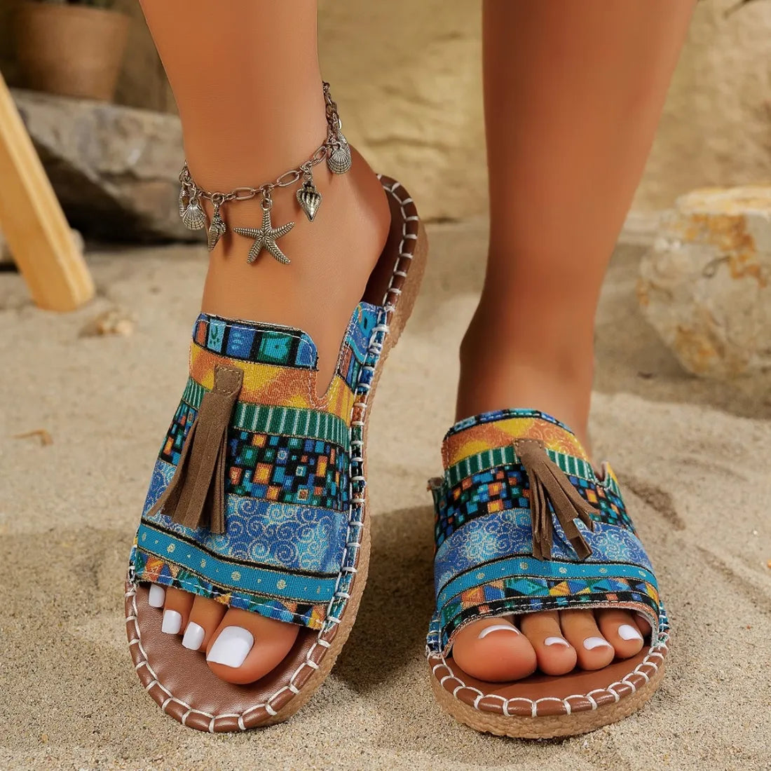 Women’s Bohemian Ethnic Slip-On Slippers