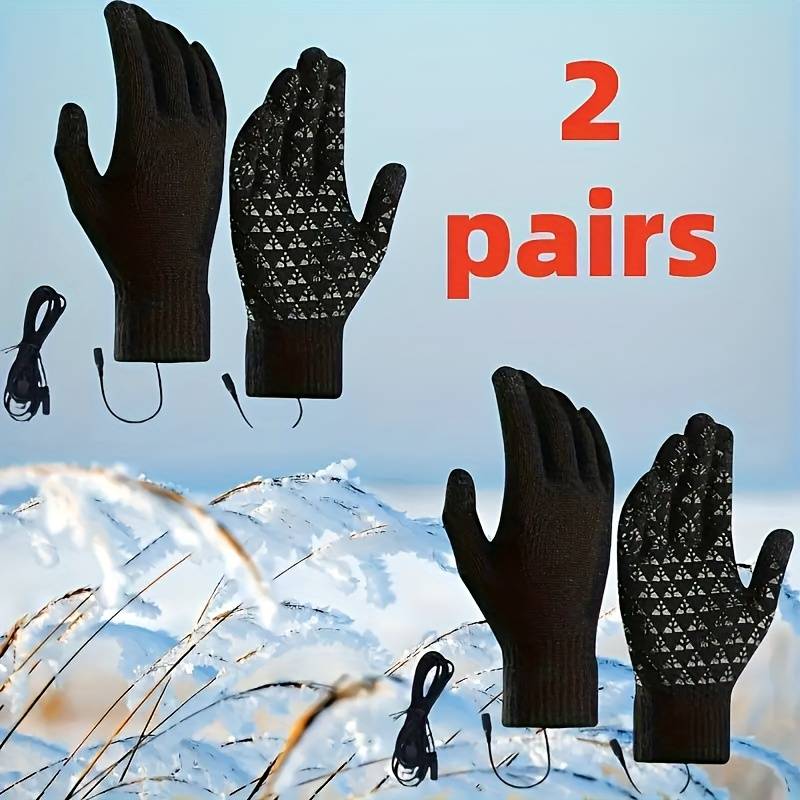 USB-Powered Heated Touchscreen Gloves with Auto Shut-Off