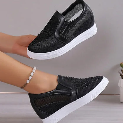 Women's Rhinestone Mesh Slip-On Comfort Trainers