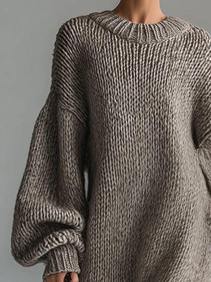 Women’s Relaxed Knit Maxi Dress with Elegant Drape