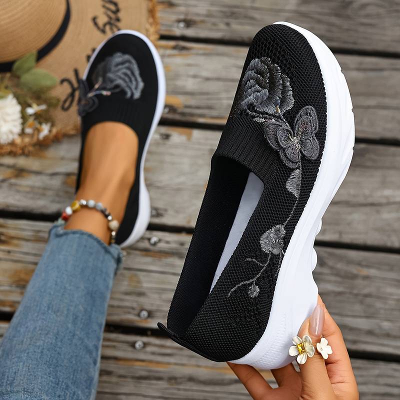 Women’s Breathable Butterfly Embroidered Casual Trainers