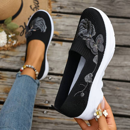 Women’s Breathable Butterfly Embroidered Casual Trainers
