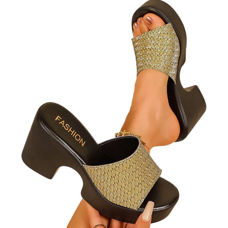 Women's Woven Platform Slide Sandals