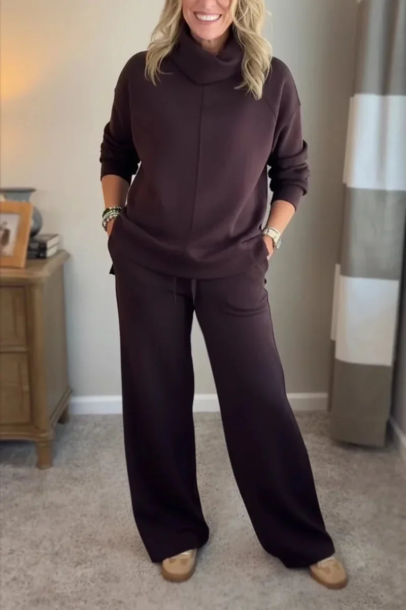 Women’s Elegant Wide-Leg Two-Piece Co-Ord Set