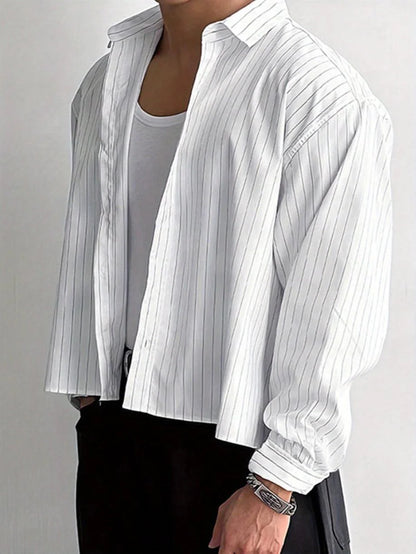 Men’s Relaxed Striped Long-Sleeve Shirt