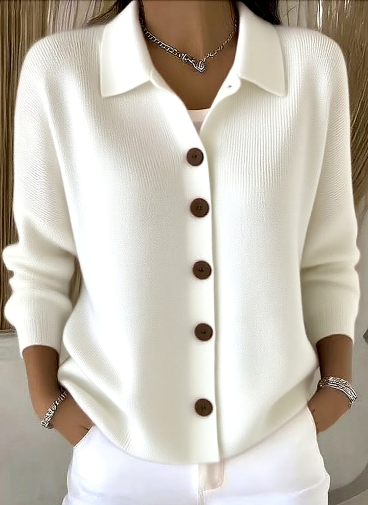 Women’s Soft Stretch Shawl-Collar Cotton Cardigan