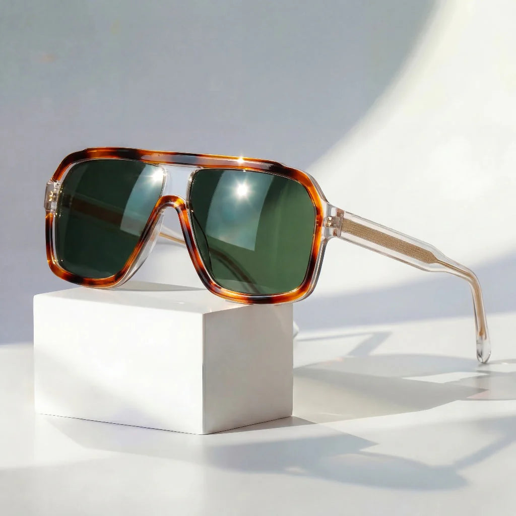 Retro Oversized Shield Sunglasses