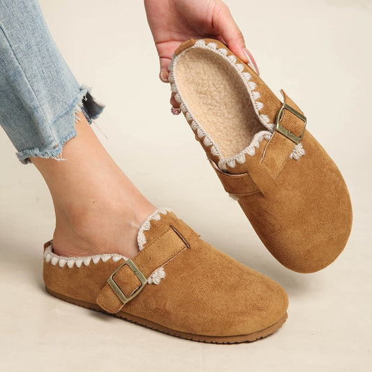 Women's Plush Lined Round Toe Mules