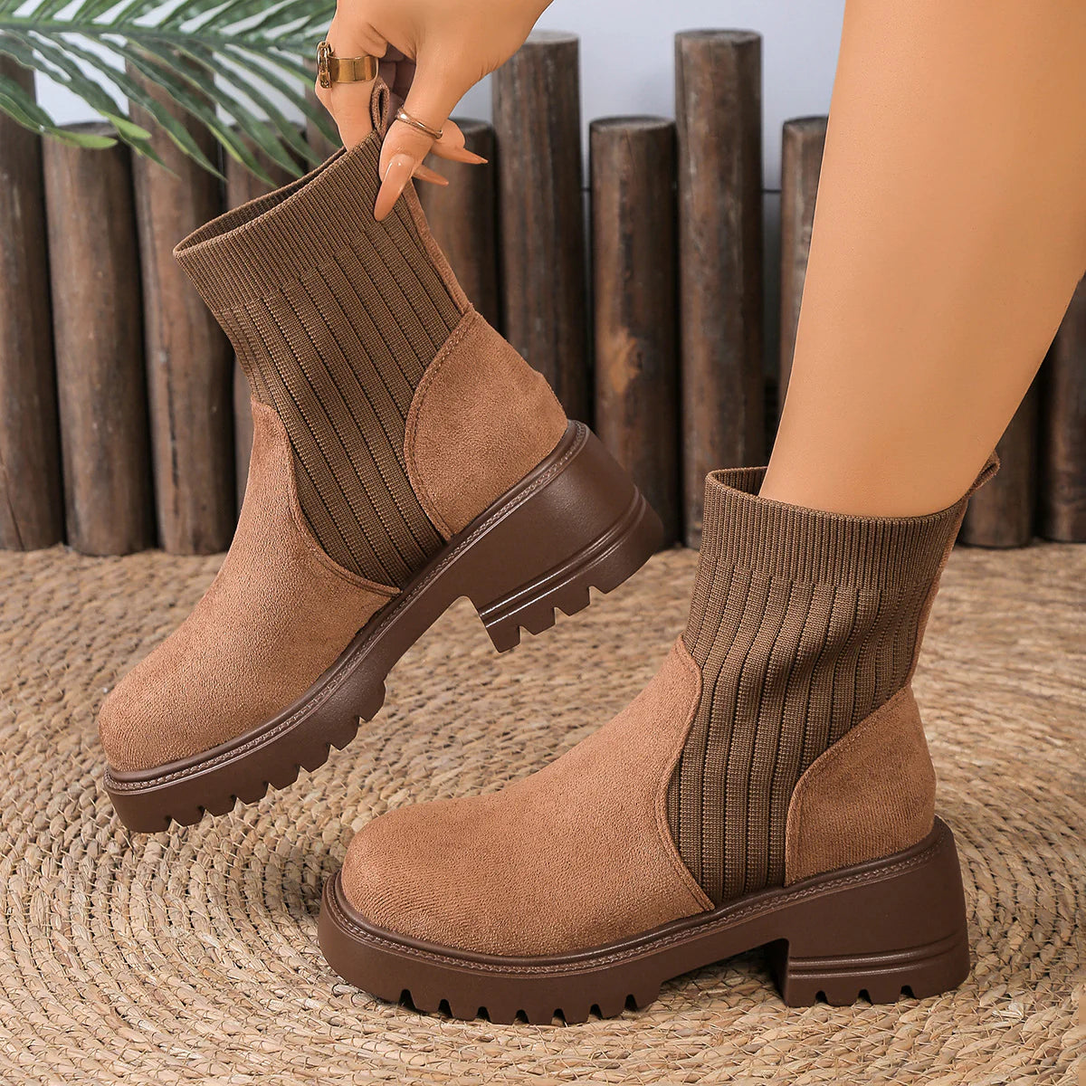 Women's Slip-on Ankle Boots With Medium Heels
