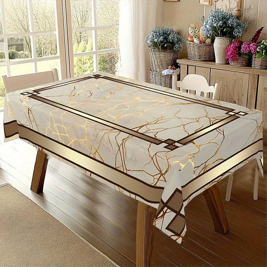 Marble Pattern Waterproof Dining Tablecloth