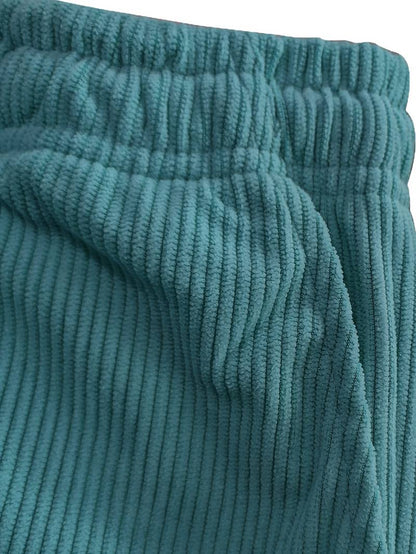 Women’s Relaxed Corduroy Drawstring Straight-Leg Trousers