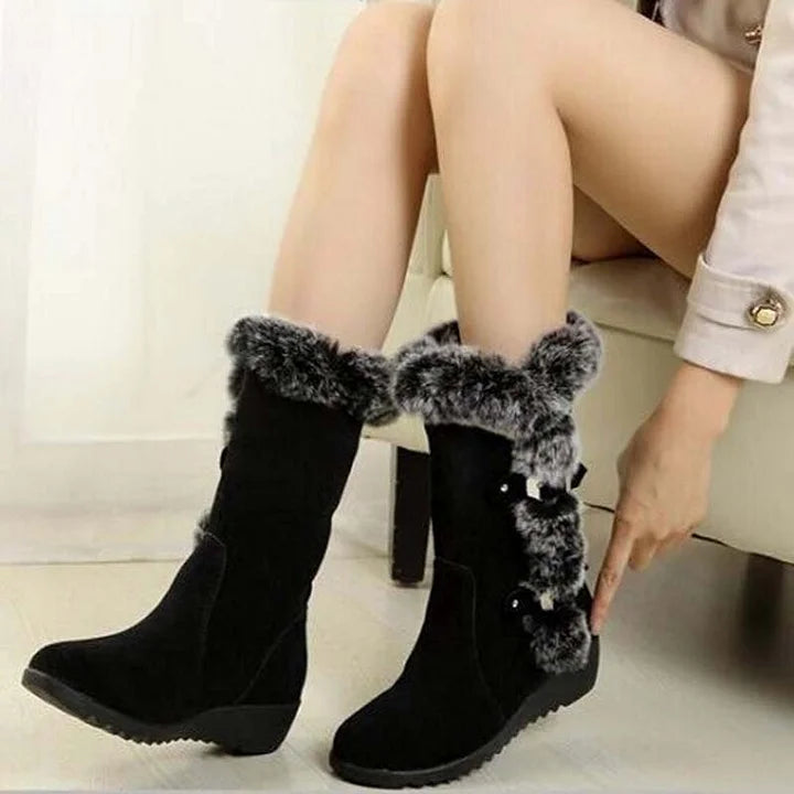 Women’s Plush Trim Mid-Calf Snow Boots