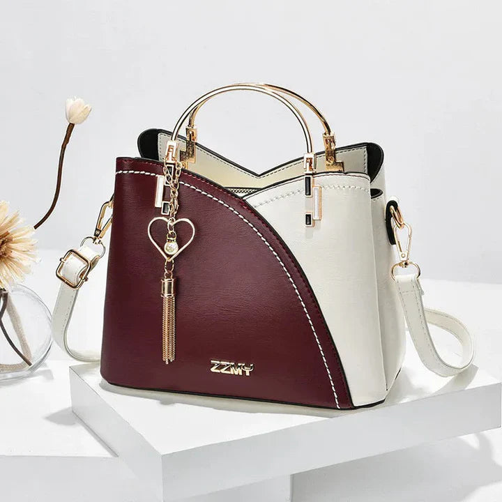Women’s Modern Two-Tone Top-Handle Crossbody Handbag
