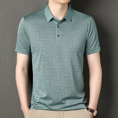 Men’s Breathable Patterned Polo Shirt