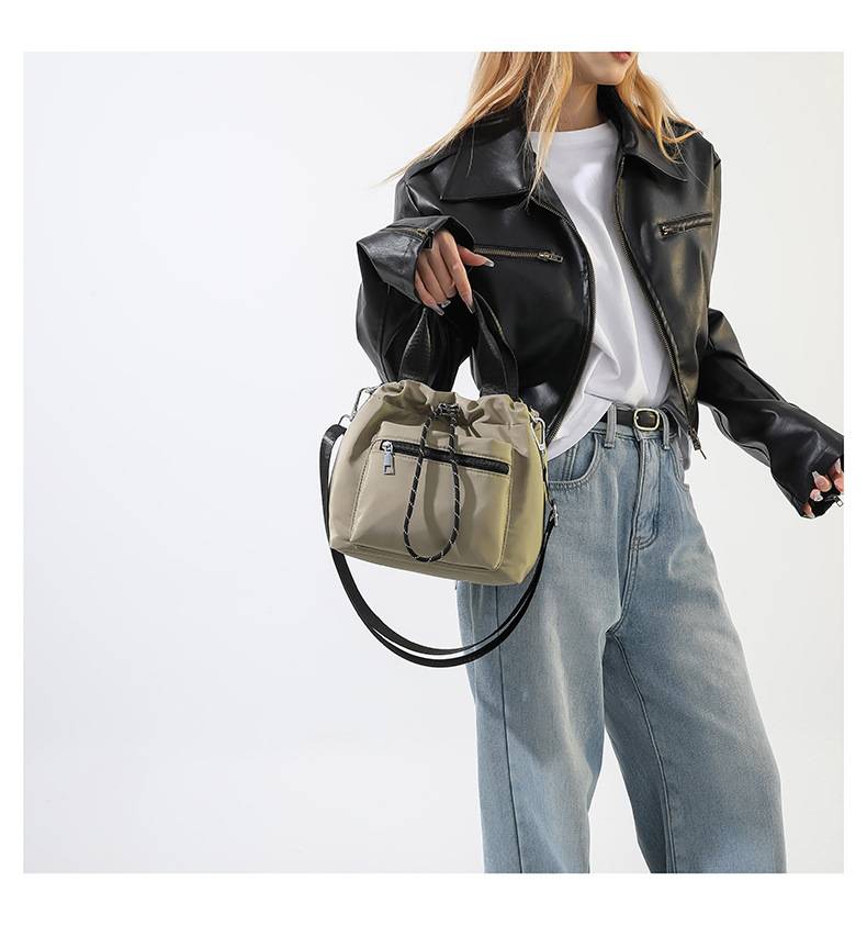 Women’s Nylon Drawstring Bucket Shoulder Bag