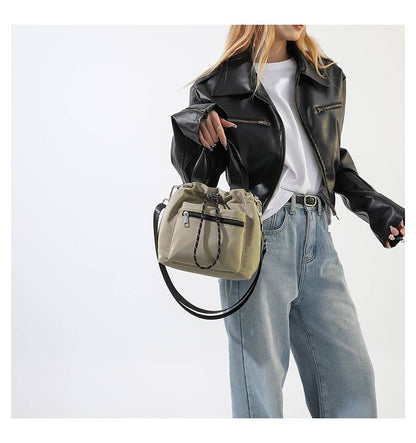 Women’s Nylon Drawstring Bucket Shoulder Bag