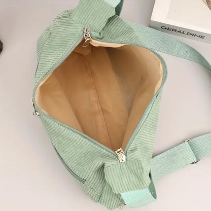 Trendy Corduroy Shoulder Bag