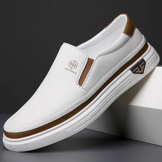 Men's Italian Leather-Look Loafers