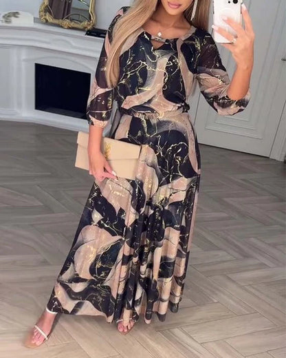 Women’s Printed Chiffon Maxi Dress
