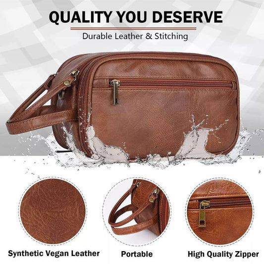Dual-Access Travel Toiletry Bag with Mesh Pocket & Top Opening