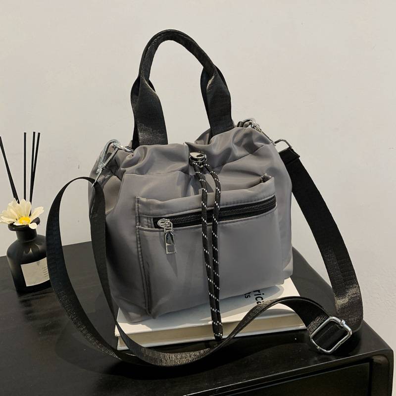 Women’s Nylon Drawstring Bucket Shoulder Bag