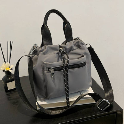 Women’s Nylon Drawstring Bucket Shoulder Bag