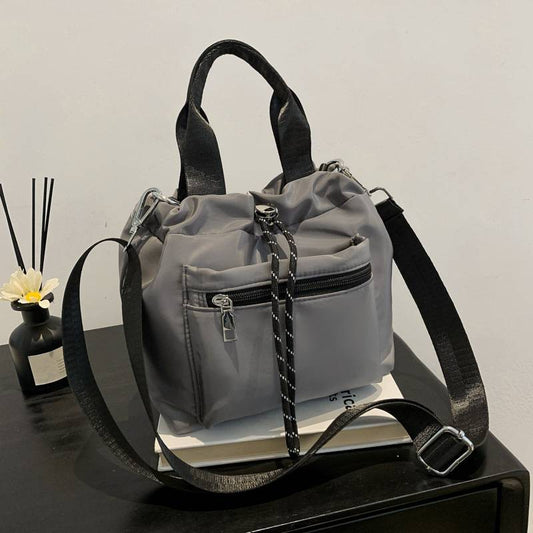 Women’s Nylon Drawstring Bucket Shoulder Bag