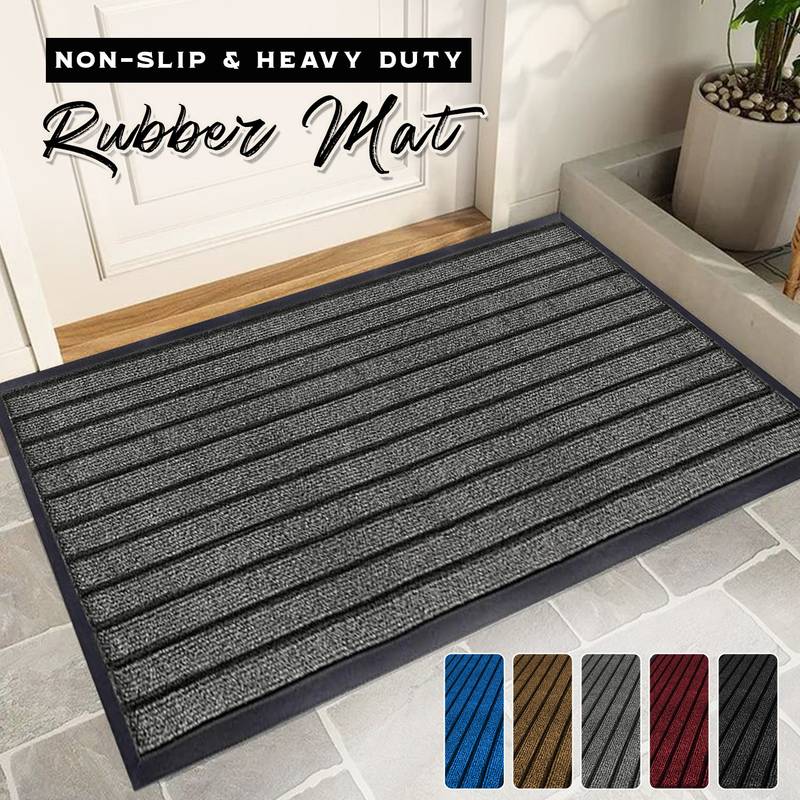Heavy Duty Dirt-Absorbing Entrance Mat with Rubber Backing