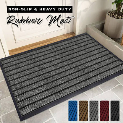 Heavy Duty Dirt-Absorbing Entrance Mat with Rubber Backing