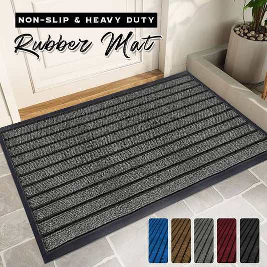 Heavy Duty Dirt-Absorbing Entrance Mat with Rubber Backing