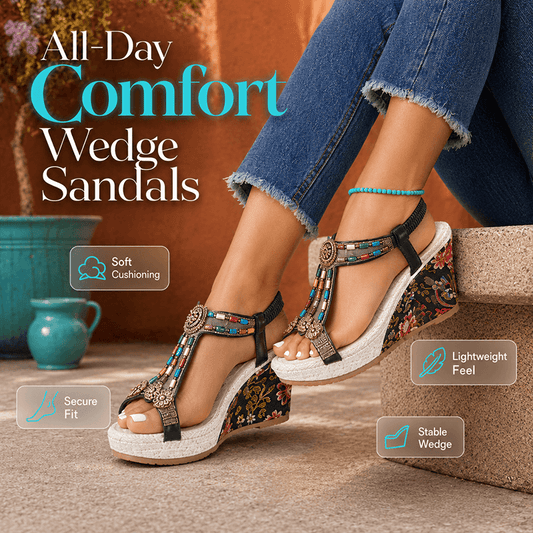Women’s Beaded Boho Wedge Sandals