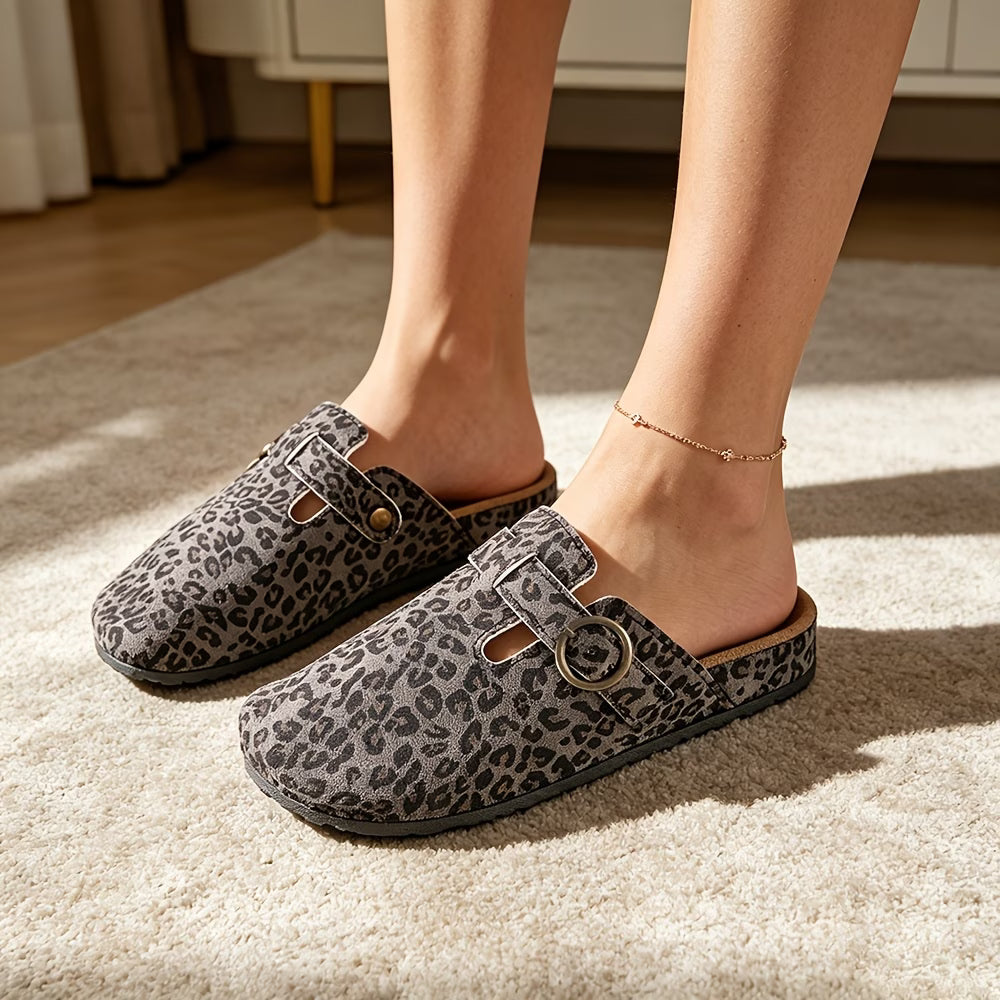 Women's Leopard Print Casual Mules